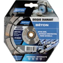 : DISQUE A TRONÇONNER DIAMANT TRAVAUX INTENSIFS 125X22,2MM