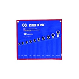 KING TONY  : Trousse de clés mixtes à cliquet pouces - 10 pièces