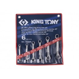 KING TONY  : Composition de clés polygonales courtes - 6 pièces