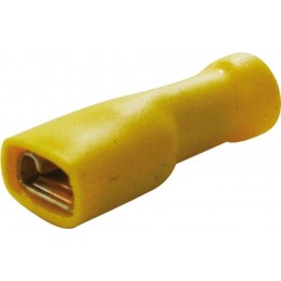 SELEC'XION PRO  : Sachet 100 cosses plates 6.3mm femelle isolées jaune