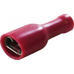 SELEC'XION PRO  : Cosse plate femelle thermoretractable 6.35mm rouge isolée (sac de 50)